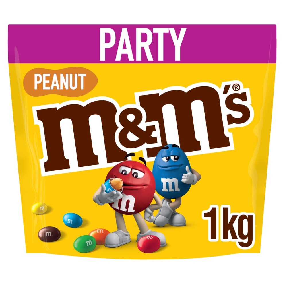 M&M's Crunchy Peanut & Milk Chocolate Party Mix Bulk Snack Bag 1kg
