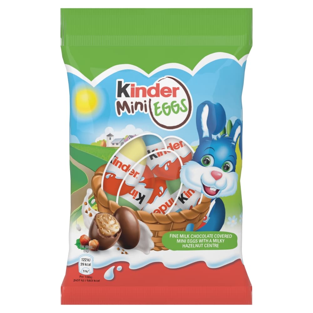 Kinder Milk Chocolate & Hazelnut Mini Easter Eggs Snack Bag 75g