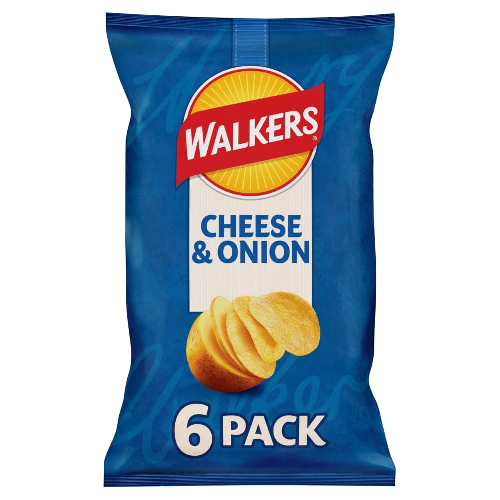 Walkers Cheese & Onion Multipack Crisps 6 Pack