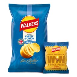 Walkers Cheese & Onion Multipack Crisps 6 Pack