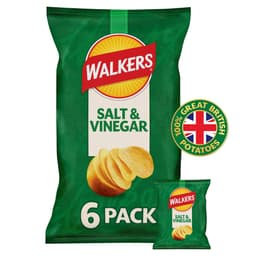 Walkers Salt & Vinegar Crisps 6 Pack 