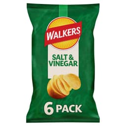 Walkers Salt & Vinegar Crisps 6 Pack 