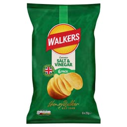 Walkers Salt & Vinegar Crisps 6 Pack 