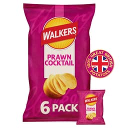 Walkers Prawn Cocktail Crisps 6 Pack Multipack