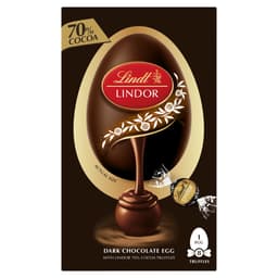 Lindt Lindor Dark Chocolate Egg With Lindor 70% Cocoa Truffles 260g