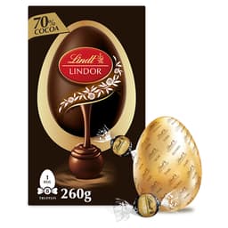 Lindt Lindor Dark Chocolate Egg With Lindor 70% Cocoa Truffles 260g