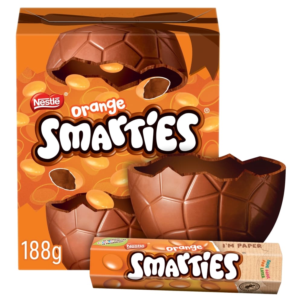Smarties Orange Flavoured Milk Chocolate Large Egg 188g
