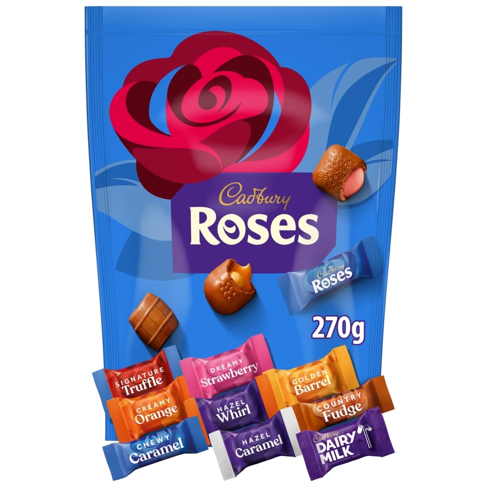 Cadbury Roses Pralines Chocolate Pieces Pouch 270g