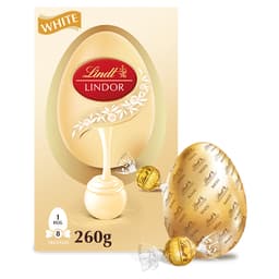 Lindt Lindor White Chocolate Egg With Lindor White Truffles 260g