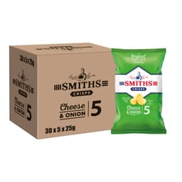 Smiths Cheese & Onion Crisps 5 Pack,