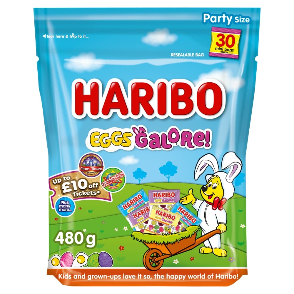 Haribo Eggs Galore Fruit Flavour Jelly & Foam Sweets 30 Pack Pouch 480g