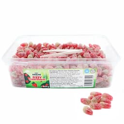 Candy Realms Sweetshop Fizzy Strawberries 1p Tub 1.02kg