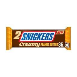 Snickers Creamy Peanut Butter & Milk Chocolate Snack Bar Duo 36.5g
