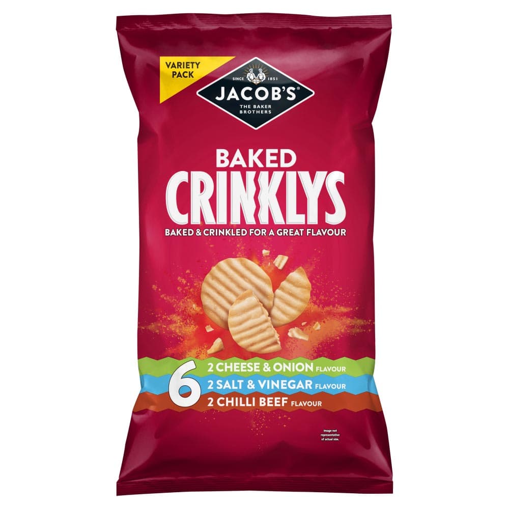 Jacob's Crinklys Variety Crisps 25g 6 Pack