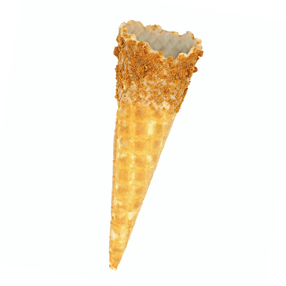 Tall Speculoos Coated Waffle Cone