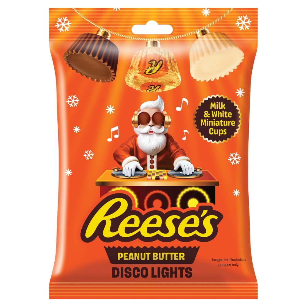 Reese's Peanut Butter Miniatures Milk & White Disco Lights Bag 62g