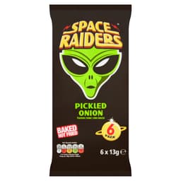 Space Raiders Pickled Onion Crisps 6 Pack
