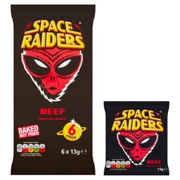 Space Raiders Beef Crisps 6 Pack