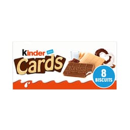 Kinder Cards Milk Chocolate Wafer Biscuit Snack Bars Multipack 8 Pack