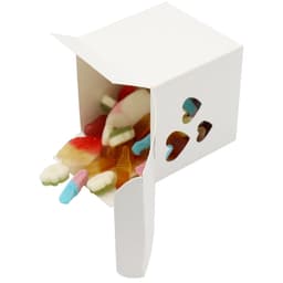 White Party Favour Box With Hearts 75mm x 75mm