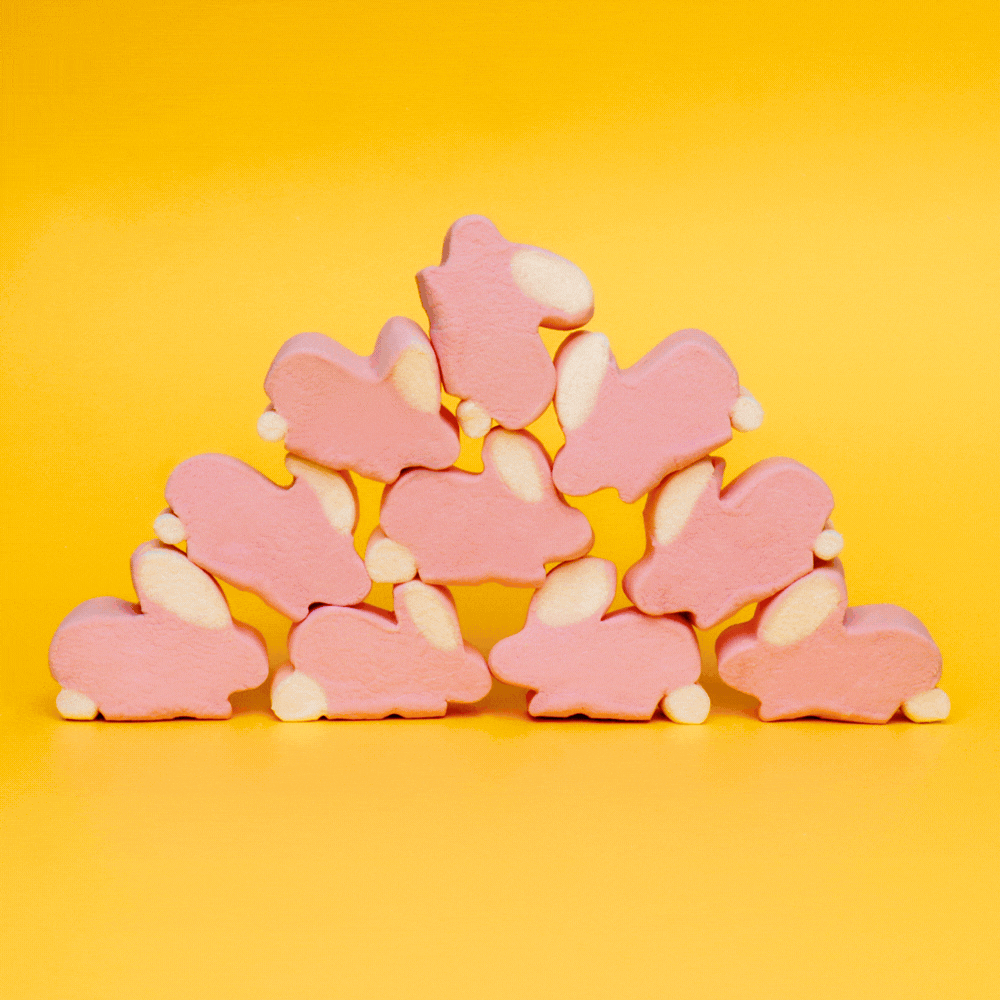 Pink & White Bunny Mallows Bag 1kg