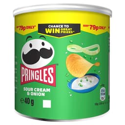 Pringles Sour Cream & Onion Crisps Can 40g 79p PMP