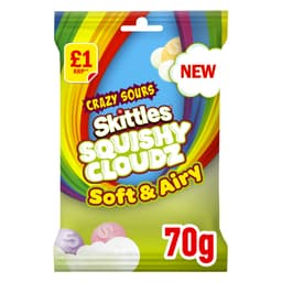 Skittles Squishy Cloudz Crazy Sour Sweets Treat Bag 70g £1 PMP 