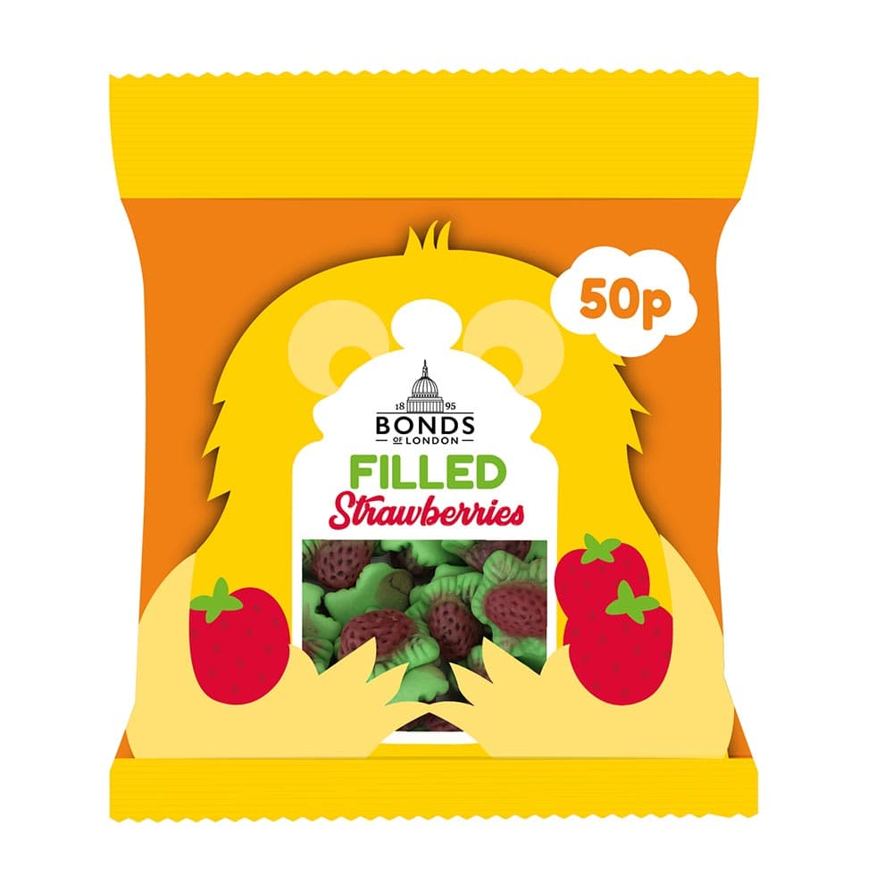 Bonds Filled Strawberries Treat Bags 50g 50p PMP