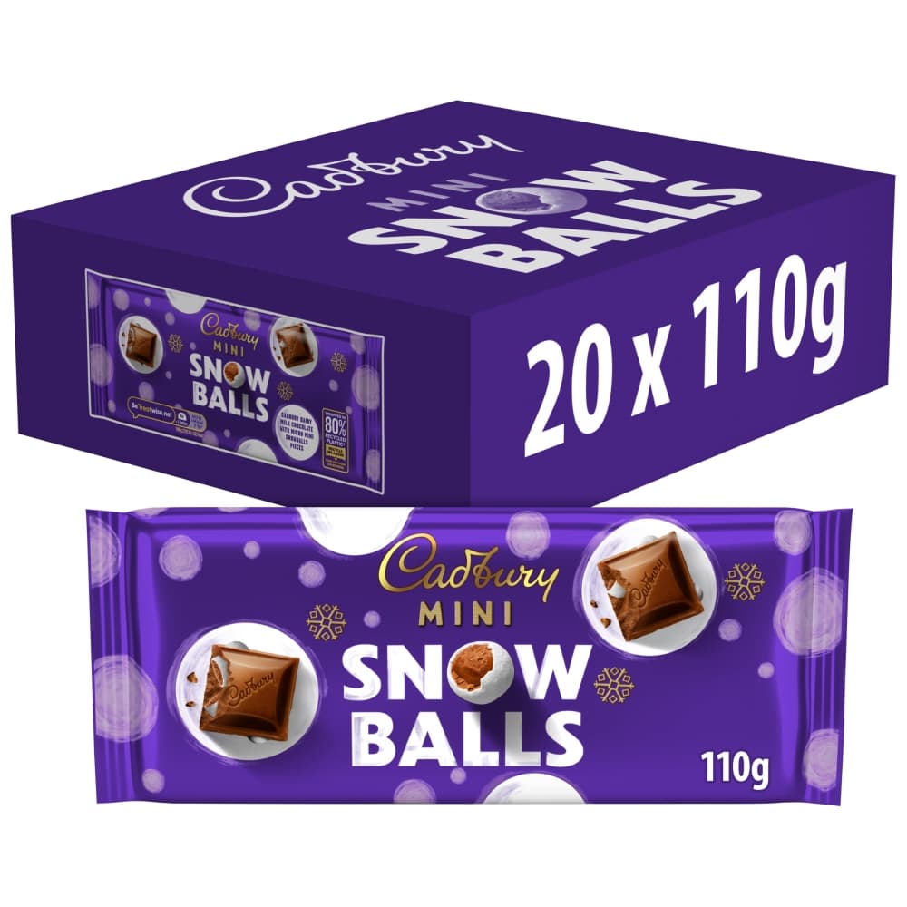Cadbury Dairy Milk Mini Snowballs Chocolate Bar 110g
