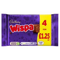 Cadbury Wispa Chocolate Bar 4 Pack 94.8g £1.25 PMP