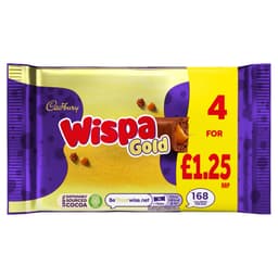 Cadbury Wispa Gold Chocolate Bar 4 Pack 134g £1.25 PMP