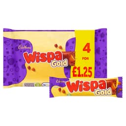 Cadbury Wispa Gold Chocolate Bar 4 Pack 134g £1.25 PMP