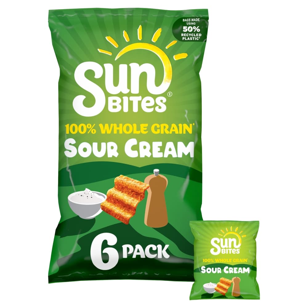 Sunbites Sour Cream & Cracked Black Pepper 6 Pack