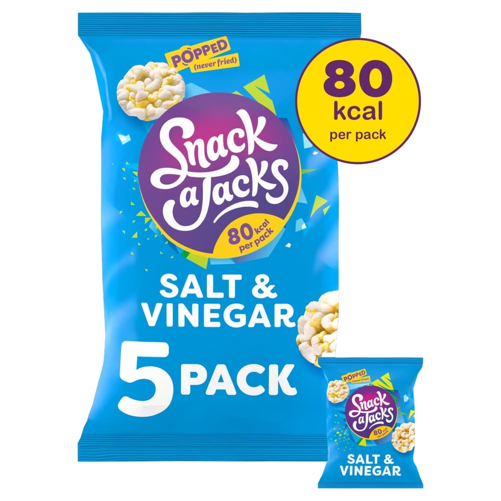 Snack a Jacks Salt & Vinegar Rice Cakes Crisps 5 Pack