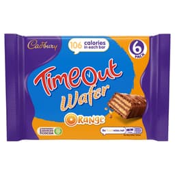 Cadbury Time Out Wafer Orange Chocolate Bar 6 Pack 121g