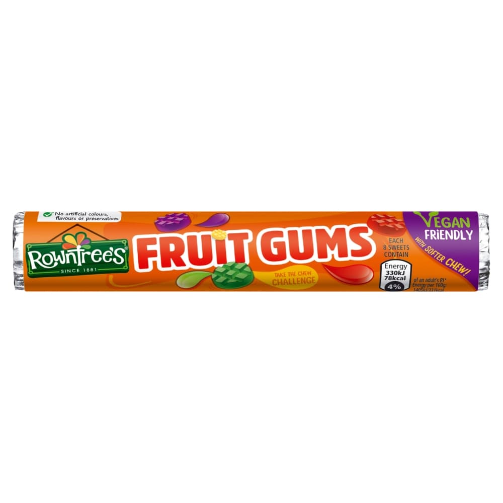 Rowntree's Fruit Gums Vegan Friendly Sweets Tube 43.5g