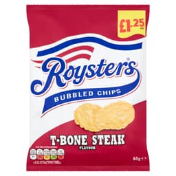 Roysters T-Bone Steak Crisps Bag 60g £1.25 PMP