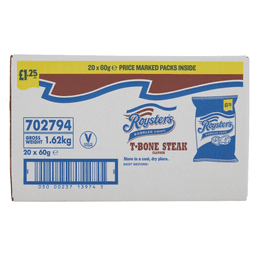 Roysters T-Bone Steak Crisps Bag 60g £1.25 PMP