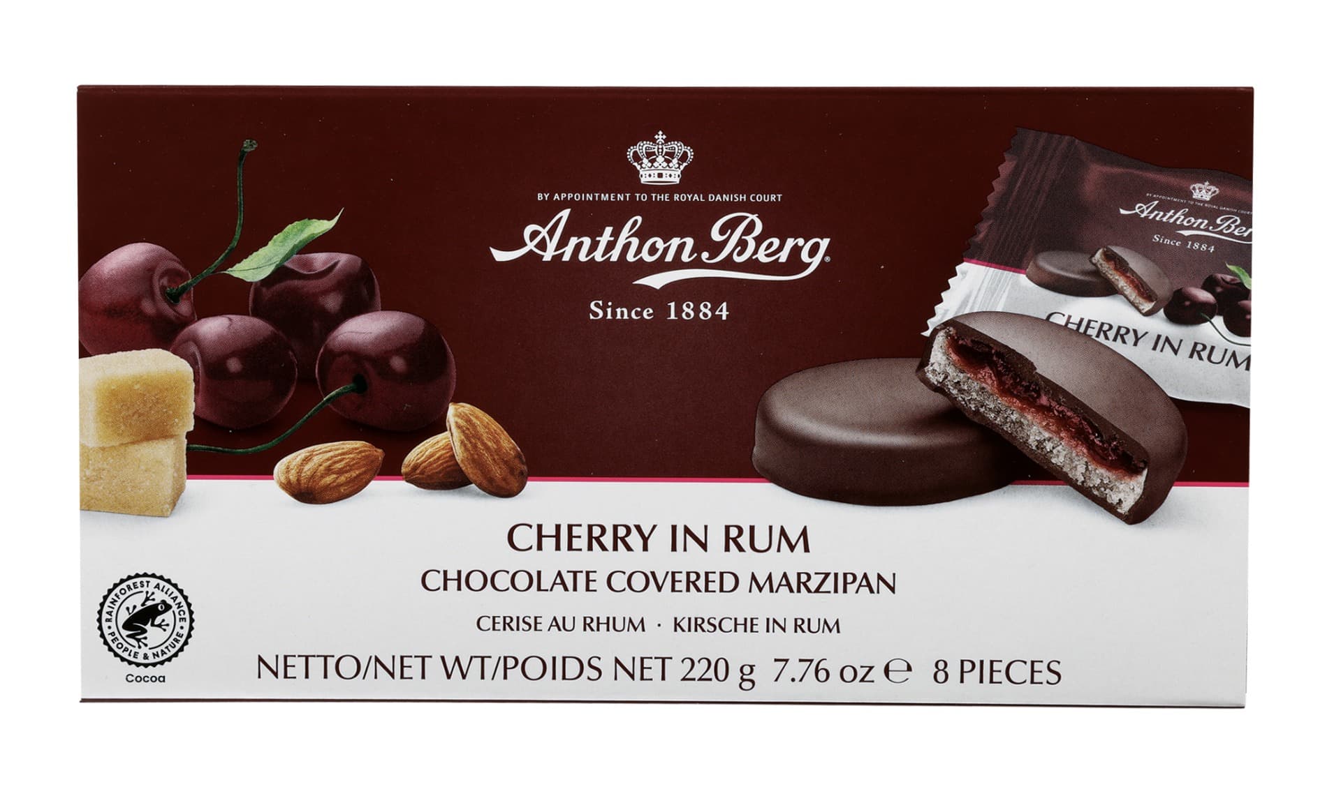 Anthon Berg Cherry in Rum Chocolate Covered Marzipan 220g