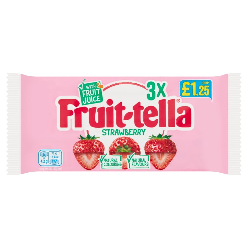 Fruit-tella Strawberry 3 Pack 123g £1.25 PMP