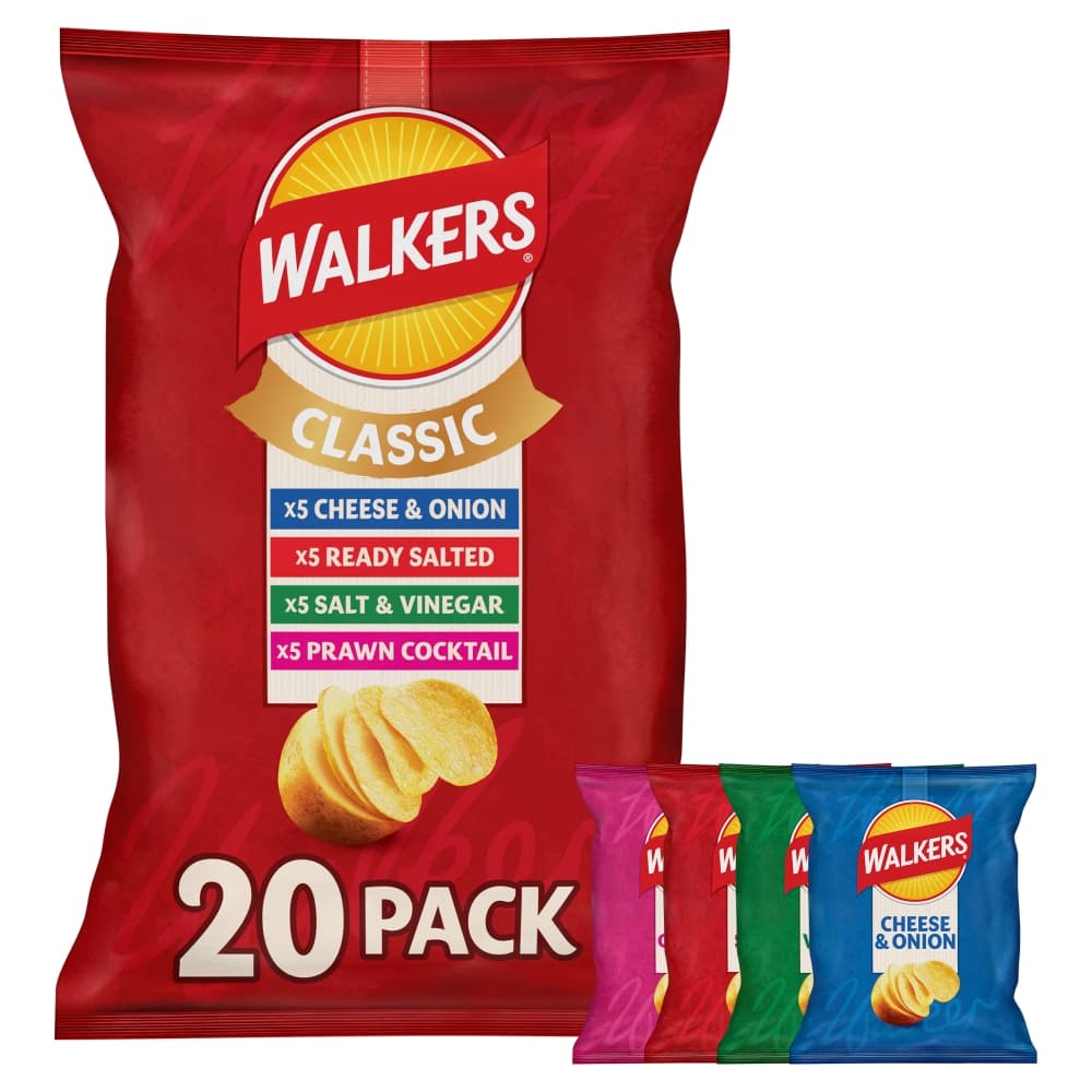 Walkers Classic Variety Crisps 20 Pack Multipack 