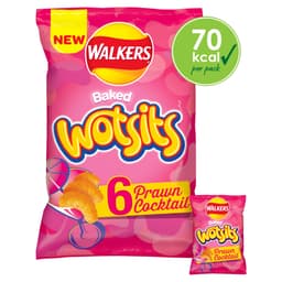 Walkers Wotsits Prawn Cocktail Multipack Snacks 6 Pack