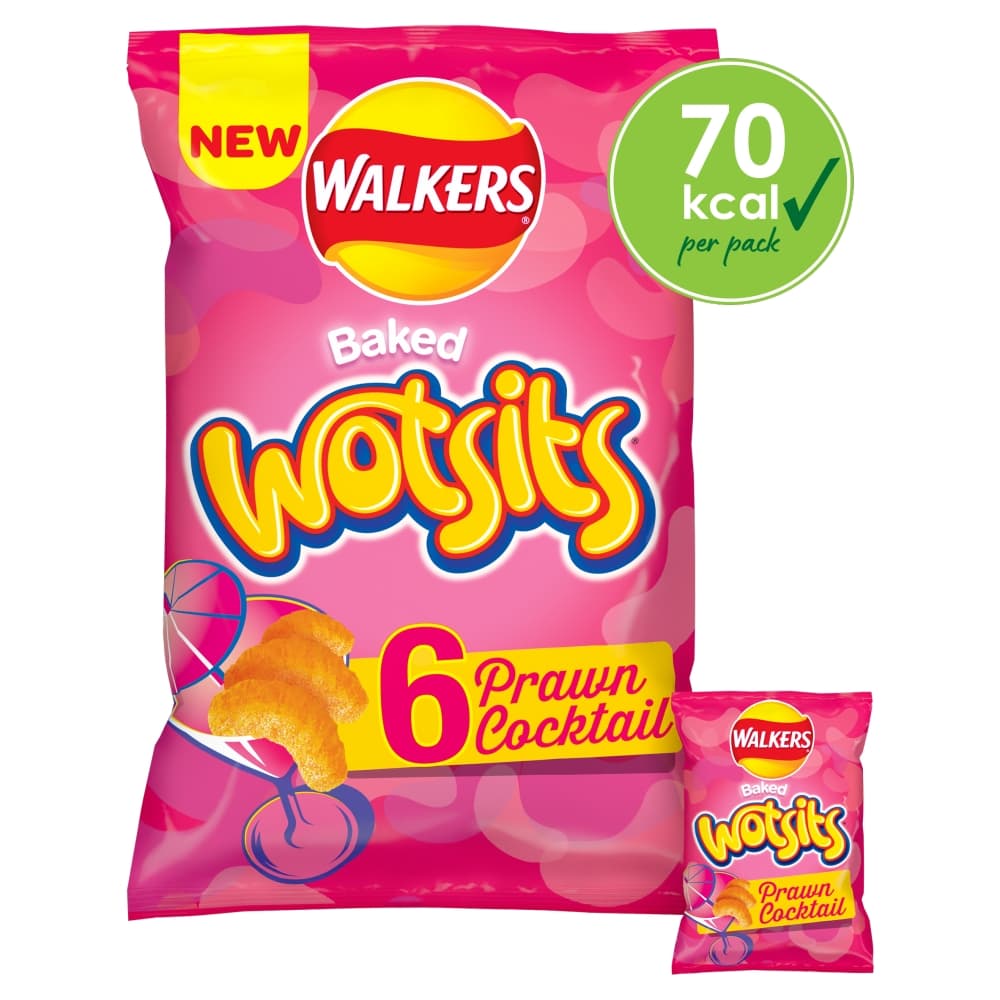 Walkers Wotsits Prawn Cocktail Multipack Snacks 6 Pack