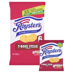 Roysters T-Bone Steak Flavour Crisps 6 Pack