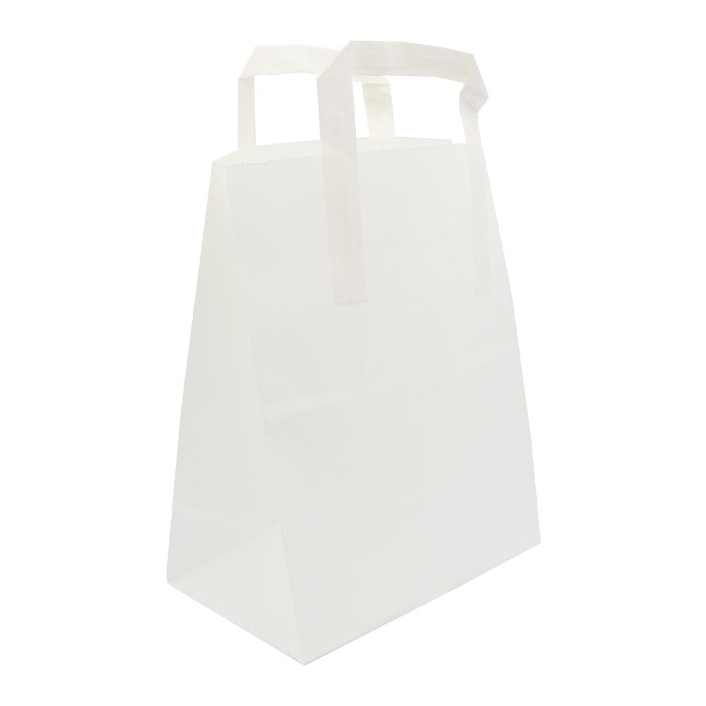 Kraft White Handled Paper Bags 8" x 13" x 10"