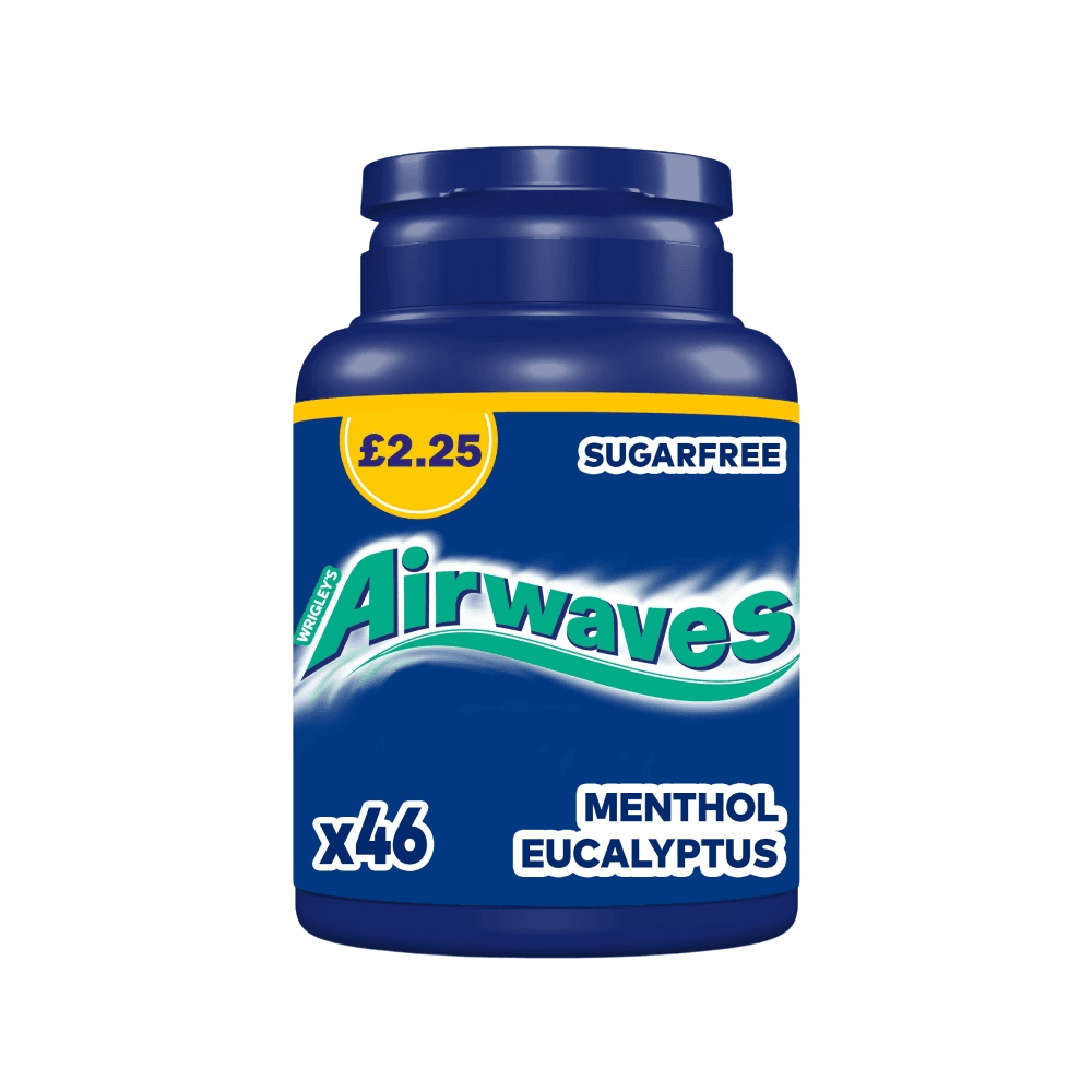 Airwaves Menthol & Eucalyptus Sugarfree Chewing Gum £2.25 PMP Bottle 46 ...