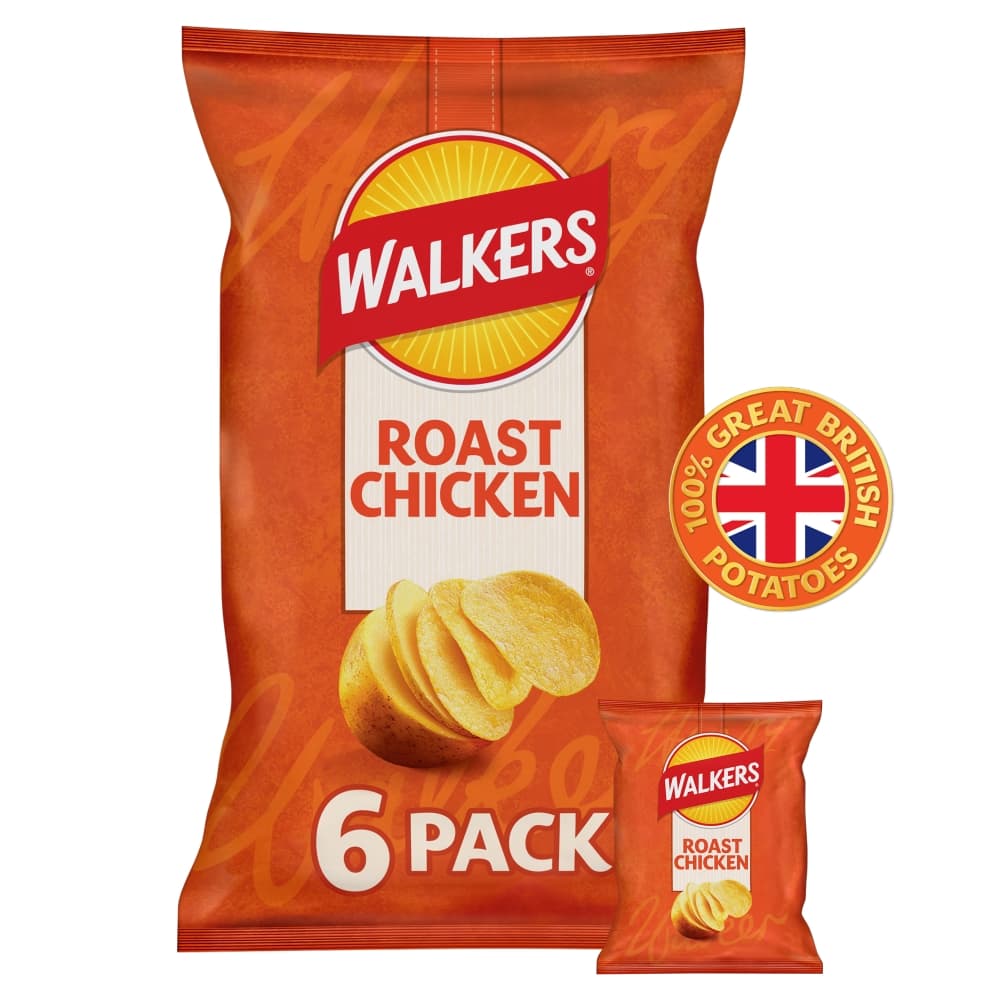 Walkers Roast Chicken Multipack Crisps 6 Pack