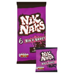 Nik Naks Rib 'N' Saucy Crisps 6 Pack