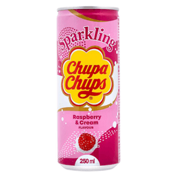 Chupa Chups Sparkling Raspberry and Cream Soda Can 250ml 