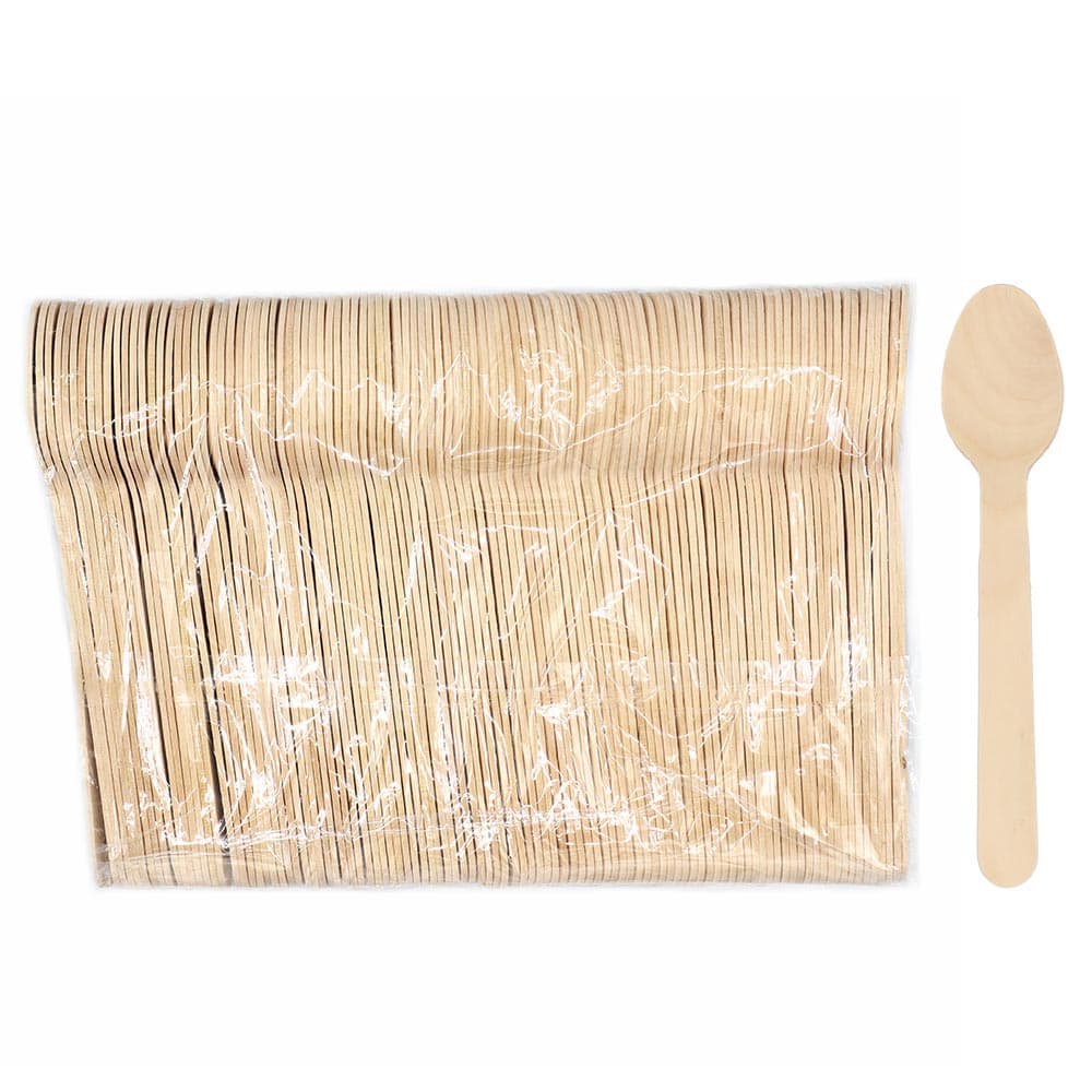 Accessories Wooden Spade Spoons 100 Pack
